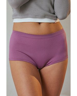 Out From Under Ribbed Seamless Boyshort Undie - Purple