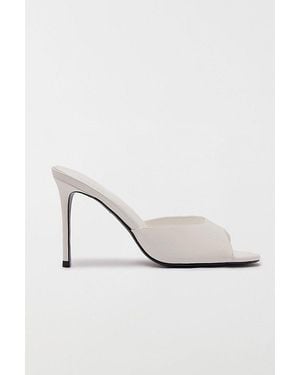 SCHUTZ SHOES Cloe Patent Leather Mule Heel - White