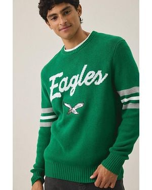 Mitchell & Ness Nfl Team Logo Head Coach Crew Neck Sweater - Green