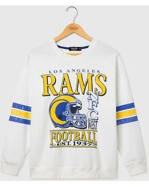 Junk Food Nfl Oversized Striped Fleece Top - White