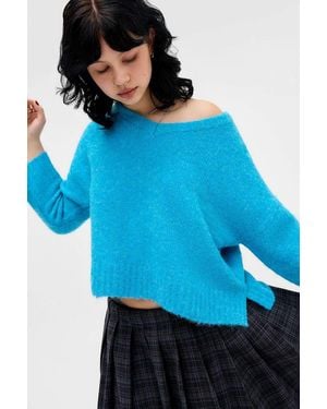 iets frans... ... Champagne High V-neck Jumper - Blue