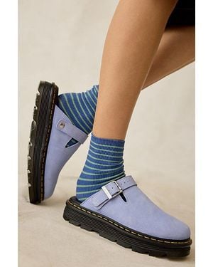Dr. Martens Zebzag Suede Slingback Platform Mule - Blue