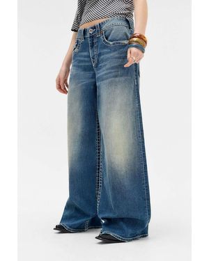 TRUE RELIGION Jessie Wing Baggy Flap Jeans - Blue