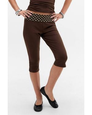 Urban Outfitters Uo Kali Polka Dot Capri Trousers - Black
