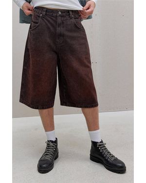 BDG Burgundy Neo Skate Denim Shorts - Multicolour