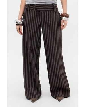 Urban Outfitters Uo Charlie Low Rise Flared Trousers - Black