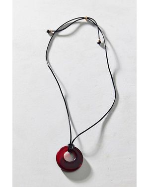 Urban Outfitters Court Resin Pendant Corded Necklace - Red
