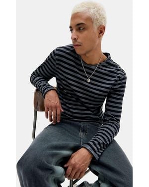 BDG Black Grunge Striped Long Sleeve T-shirt