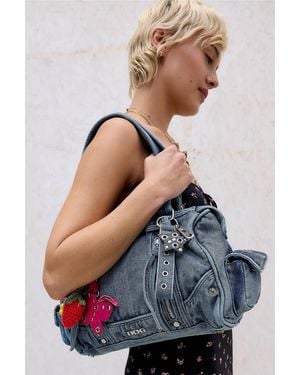 BDG Mix Media Denim Shoulder Bag - Blue