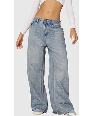 AELFRIC EDEN Rhinestone Baggy Jeans - Blue