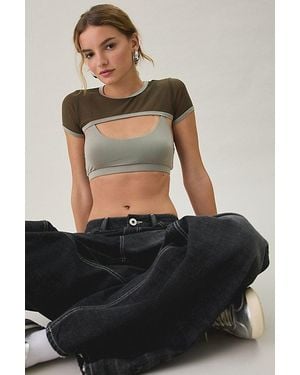 BDG Hudson Long Sleeve Shrug Top 2-Piece Set - Black