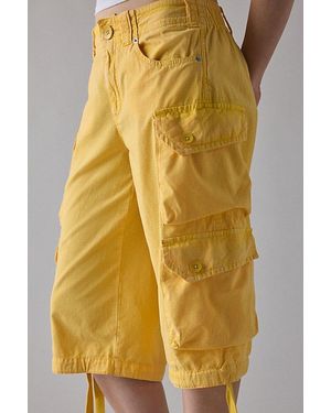 BDG Omaha Mid-Rise Baggy Utility Jort - Yellow