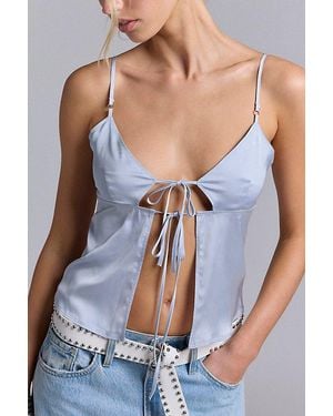 Silence + Noise Courtney Open Tie Front Cami - White