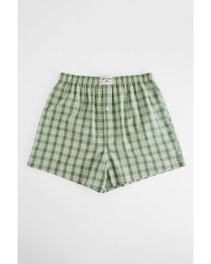 BDG Green Check Boxer Shorts