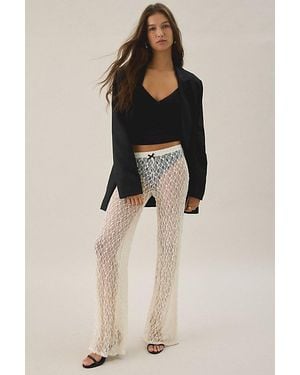 Out From Under Lily Sheer Lace Wide Leg Pants - Natural
