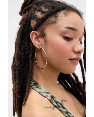 Silence + Noise Silence + Noise Xl Etched Hoop Earrings - Black