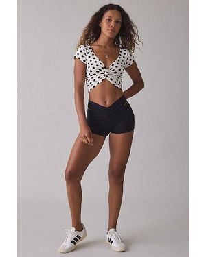Out From Under Bec Twist-Front Cropped Tee Top - Multicolor