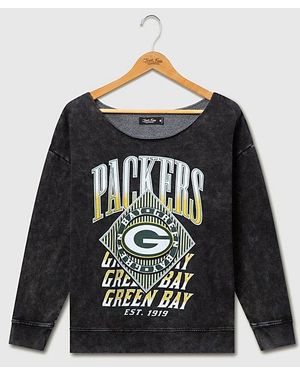 Junk Food Nfl Off Shoulder Cropped Fleece Top - Black