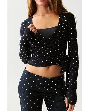 Out From Under Bec Ballet Wrap Top - Black