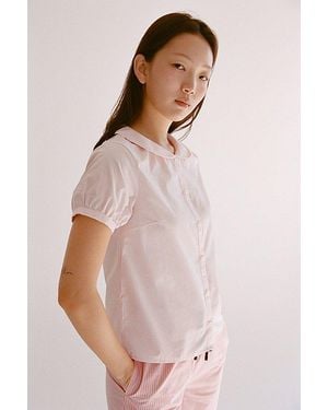 RAT BOI Puff Short Sleeve Button Down Top - Multicolor