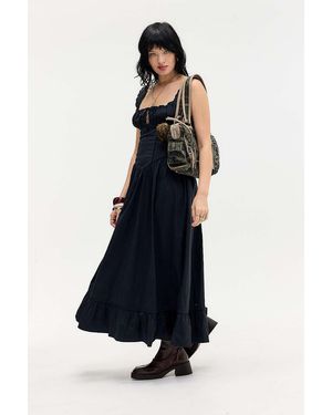 Kimchi Blue Gabriette Drop Waist Prairie Maxi Dress - Blue