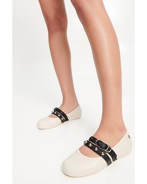 Melissa Soft Studded Ballerina Flats - White
