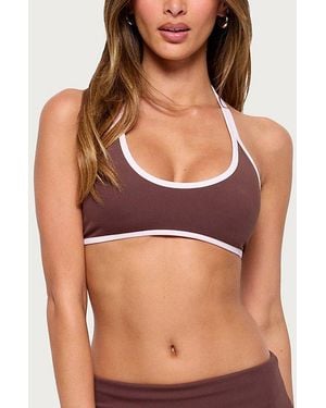 Edikted Anica Contrast Scoop Neck Bralette - Brown