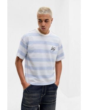 iets frans... Blue Shadow Stripe T-shirt - White