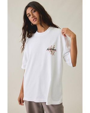 AllSaints Etta Valen Graphic Oversized Tee - White
