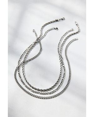 Urban Outfitters Essential Waterproof Trio Layering Chain Necklace - White