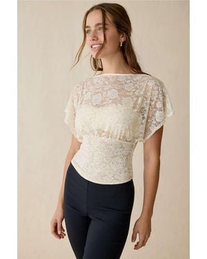 Kimchi Blue Audrey Banded Blouse - Natural