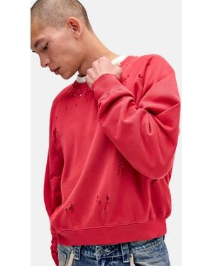 Jaded London Red Sunfade Distressed Sweatshirt