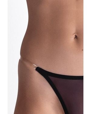 LECHERY Lechery Lustrous Clear Strap Invisible Thong - Brown