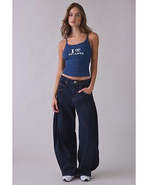 BDG Off Duty City Goals Graphic Scoop Neck Cami - Blue