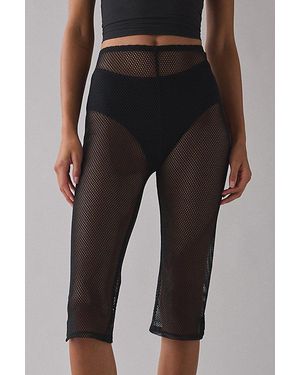 Vintage & ReMADE by UO Remade By Uo Remnants Sheer Netted Capri Pant - Black