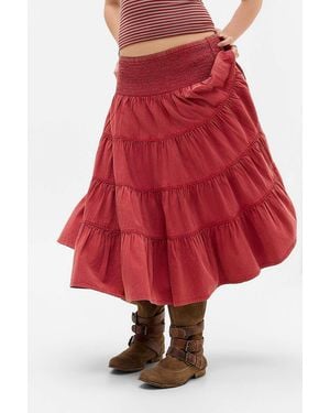 Kimchi Blue Bea Tiered Midi Skirt