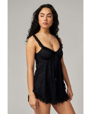 Kimchi Blue Primrose Lace Babydoll Playsuit - Black