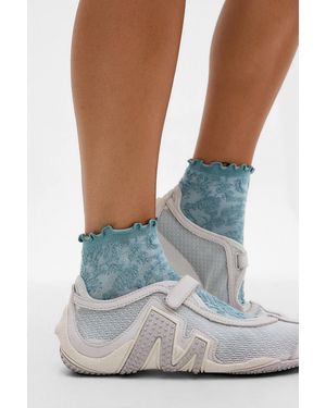 Out From Under Tammy Textured Ankle Socks - Blue