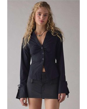 Kimchi Blue Poppy Slim Shirt - Blue