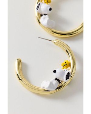 BaubleBar Peanuts Snoopy & Woodstock 3D Hoop Earrings - Gray