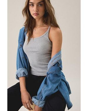 BDG Off-Duty Ribbed Scoop Neck Cami - Blue