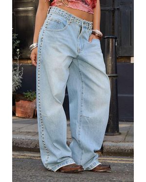 Jaded London Jaded Studded Colossus Jeans - Blue