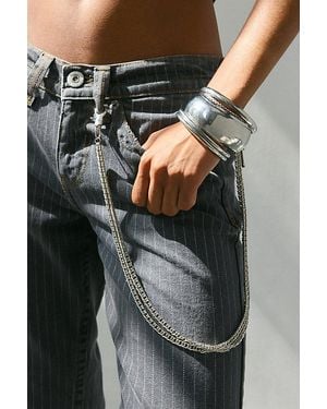 Urban Outfitters Cross Pendant Double Wallet Chain - Black
