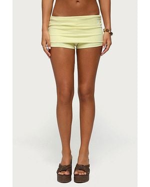 Edikted Maevie Foldover Shorts - Yellow