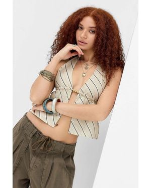 Motel Syrma Stripe Halter Top - Brown