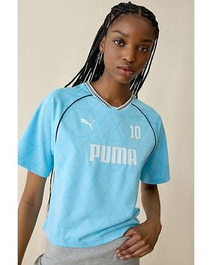 PUMA Sport Relaxed Short Sleeve Jersey Top - Blue