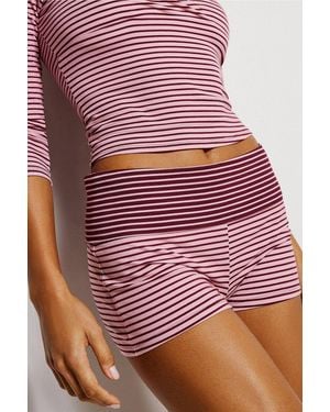 Out From Under Bec Polka Dot Foldover Shorts Xs At Urban Outfitters - Red