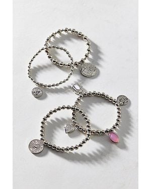 Urban Outfitters Charming Ball Bead Bracelet Set - Grey
