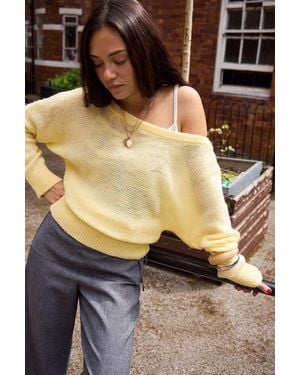Urban Outfitters Uo Jordan Off-shoulder Slouch Top - Black