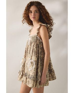Out From Under Hearts Desire Lace Trim Lounge Dress - Natural